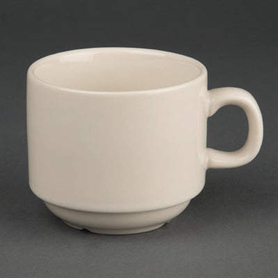 Olympia Ivory Stacking Tea Cups 206ml (12 Pack) - U106