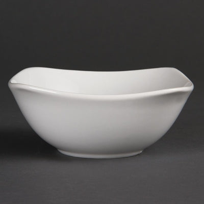 Olympia Whiteware Rounded Square Bowls 140mm (12 Pack) - U173