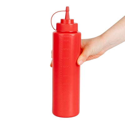 Vogue Red Squeeze Sauce Bottle 35oz - W833