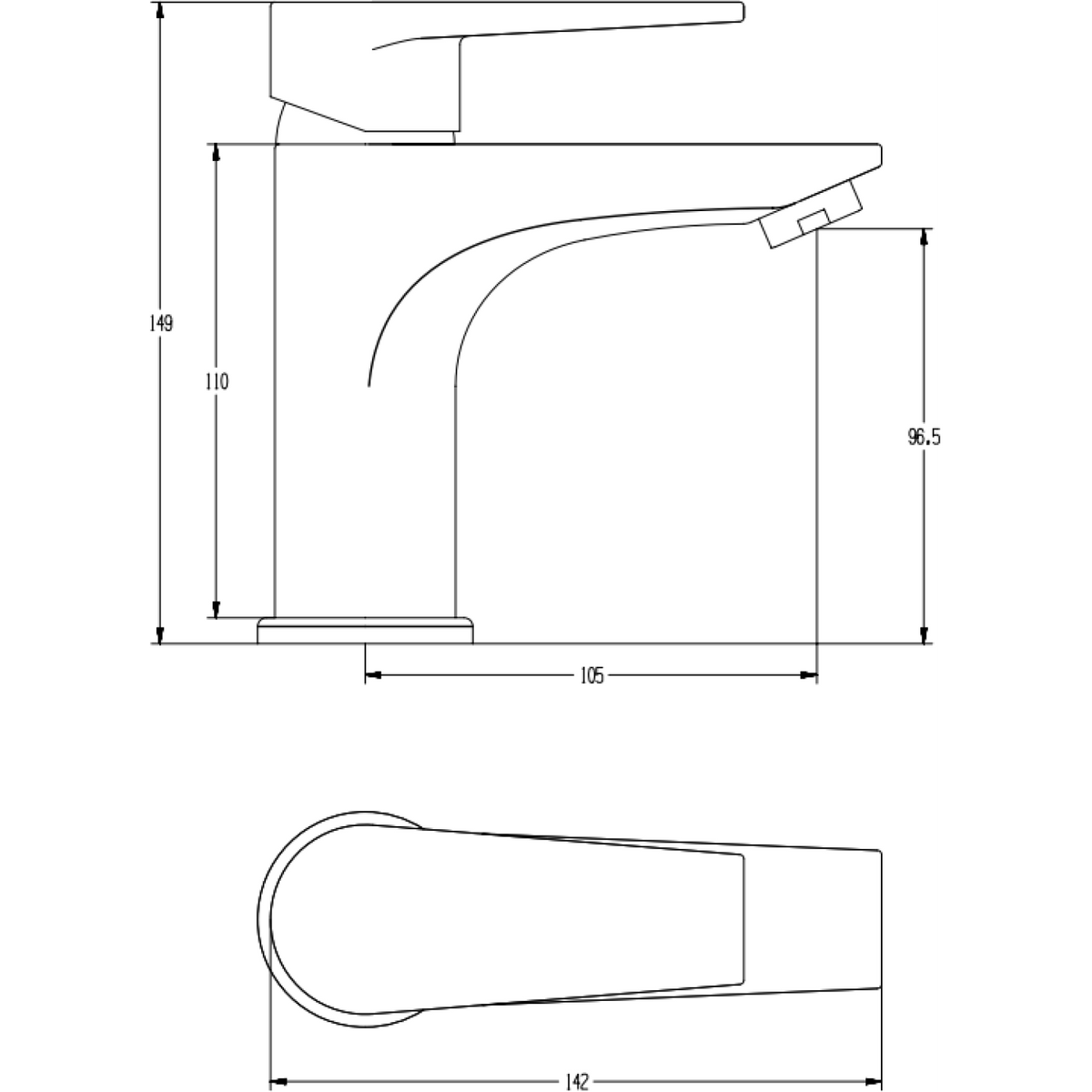 Basin Mixer Tap Single Lever Chrome - 10325000