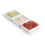 Olympia Whiteware Snack Dishes with Plates 3 Section (2 Pack) - U816