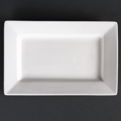 Olympia Lumina Wide Rim Rectangular Plates 200x130mm (6 Pack) - CD629