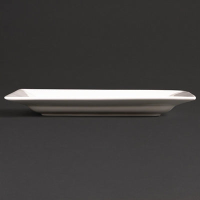 Olympia Lumina Wide Rim Rectangular Plates 200x130mm (6 Pack) - CD629