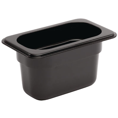 Vogue ABS Gastronorm Tray Black GN 1/9 100mm - JM863