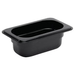 Vogue Polycarbonate 1/9 Gastronorm Container 65mm Black - U472