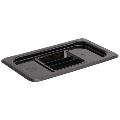 Vogue Polycarbonate 1/4 Gastronorm Tray Lid Black - U477