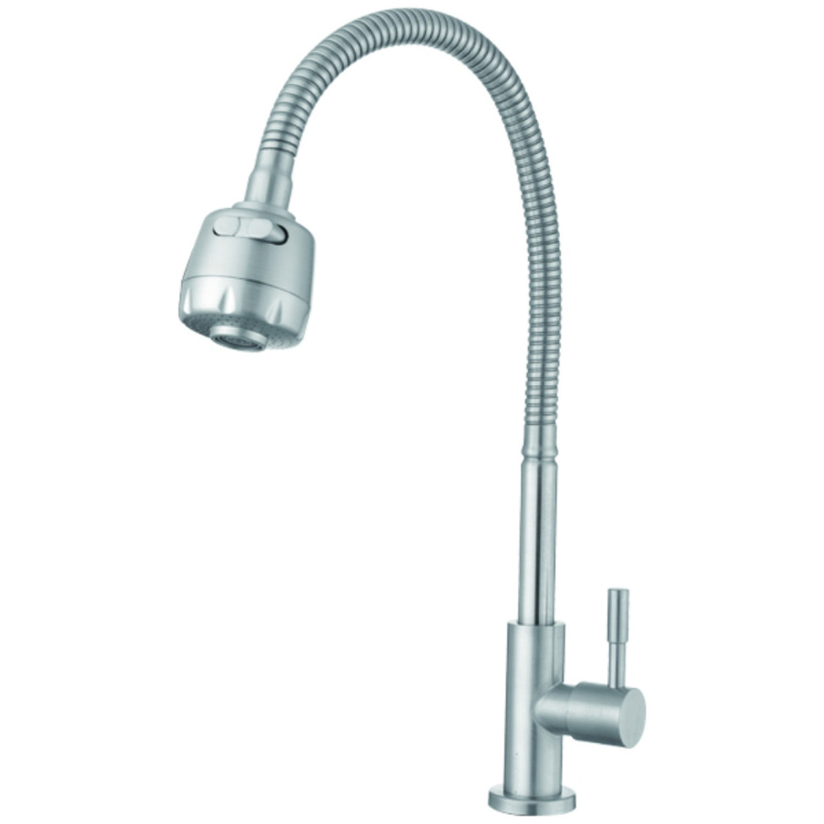 Commercial Sink Mixer Tap Flexible Spout with Spray Head Stainless Steel 324mm Height - 3045016