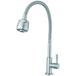 Commercial Sink Mixer Tap Flexible Spout with Spray Head Stainless Steel 324mm Height - 3045016