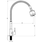 Commercial Sink Mixer Tap Flexible Spout with Spray Head Stainless Steel 324mm Height - 3045016