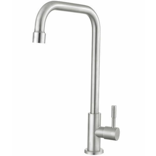 Single Lever Stainless Steel Kitchen Sink Cold Tap Square Spout 304 mm Height - 3045017