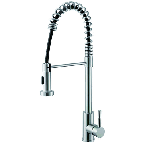 Commercial Sink Mixer Tap Spring Flexible Spout with Pull Down Spray Stainless Steel 460mm Height - 3047108