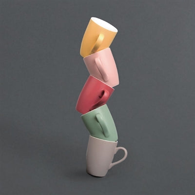 Olympia Pastel Mugs Grey 340ml (6 Pack) - CS041