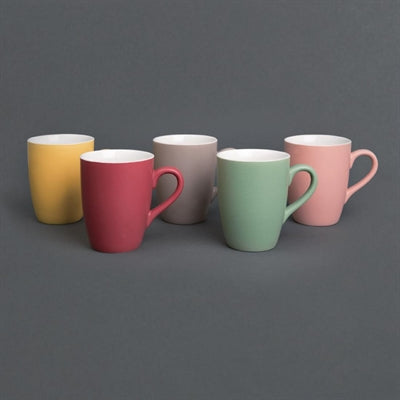 Olympia Pastel Mugs Yellow 340ml (6 Pack) - CS040