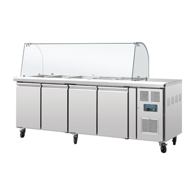 Polar U-Series Four Door Refrigerated Gastronorm Saladette Counter - CT395