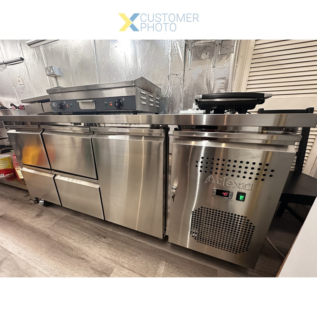 Commercial Refrigerated Counter 1 door 4 drawers Depth 700mm - 4DRG32V