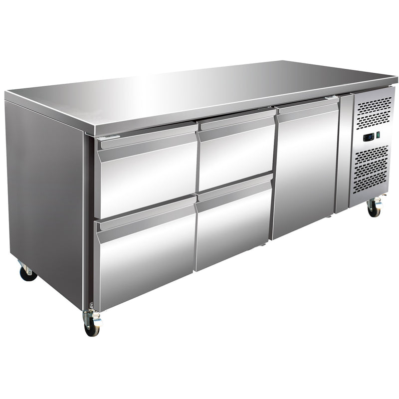Commercial Refrigerated Counter 1 door 4 drawers Depth 700mm - 4DRG31V