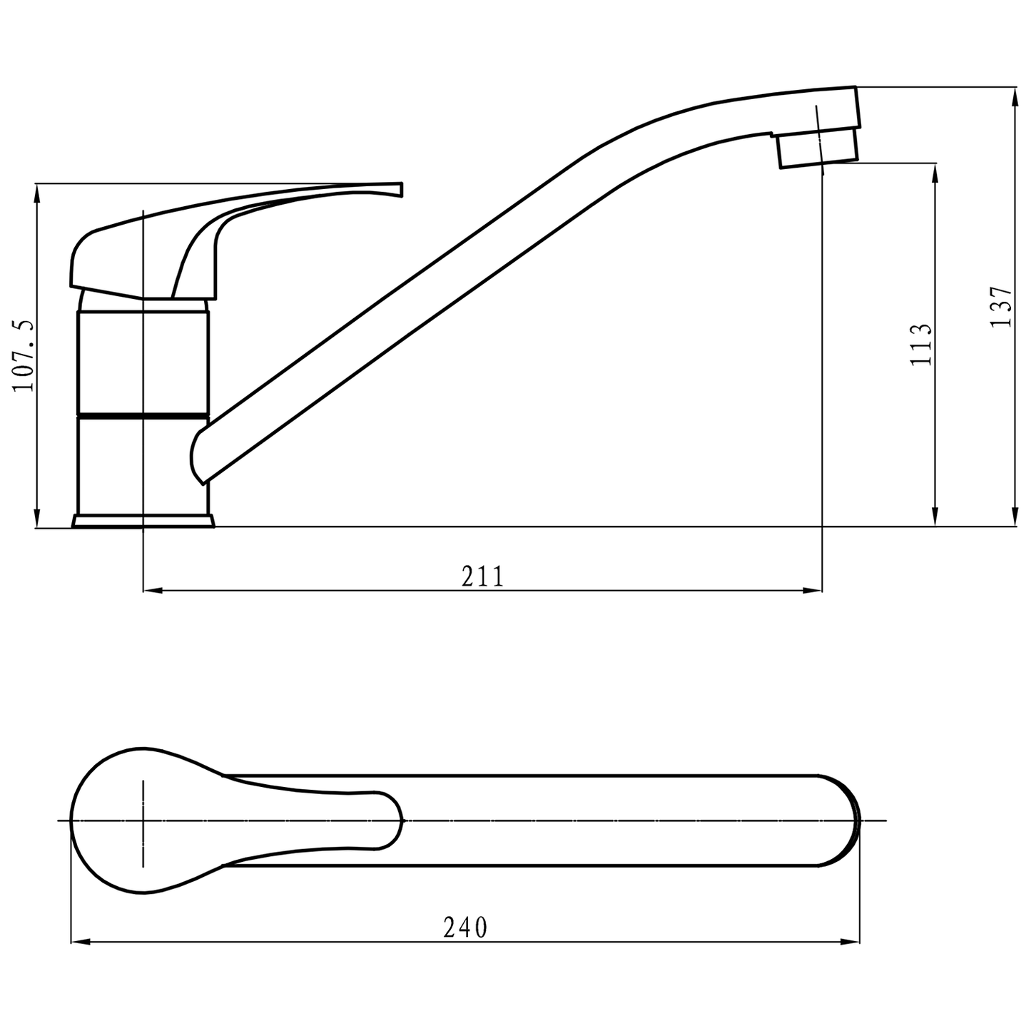 Kitchen Sink Mixer Tap Single lever Chrome - 50128000