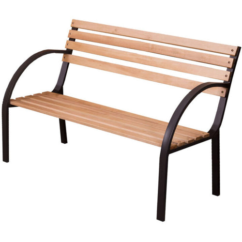 Garden Bench 1220mm Natural with Black Frame - 572196