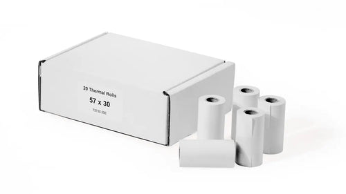 57x30mm Thermal Card Machine Rolls | PDQ Terminal Paper | Box of 20 | UK