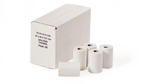 57x38mm Premium Thermal PDQ Card Machine Rolls | Box of 20 | UK