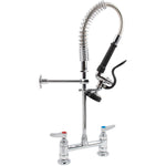6-Inch Mini Dual Temperature Pre-Rinse Faucet with Spray Valve Deck Mount Chrome Plated Brass - 5809A