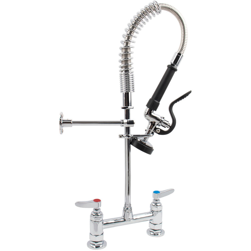 6-Inch Mini Dual Temperature Pre-Rinse Faucet with Spray Valve Deck Mount Chrome Plated Brass - 5809A