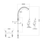 6-Inch Mini Dual Temperature Pre-Rinse Faucet with Spray Valve Deck Mount Chrome Plated Brass - 5809A