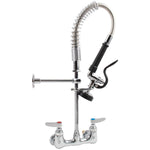 6-Inch Mini Dual Temperature Pre-Rinse Faucet with Spray Valve Wall Mount Chrome Plated Brass - 5810A