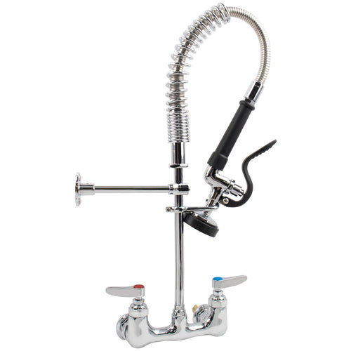 6-Inch Mini Dual Temperature Pre-Rinse Faucet with Spray Valve Wall Mount Chrome Plated Brass - 5810A