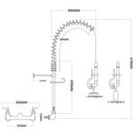 6-Inch Mini Dual Temperature Pre-Rinse Faucet with Spray Valve Wall Mount Chrome Plated Brass - 5810A