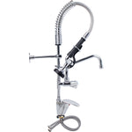 Mini Single Hole Deck Mount Dual Temperature High-Pressure Pre-Rinse Faucet with 8" Swing Nozzle Chrome Plated Brass - 6801A08
