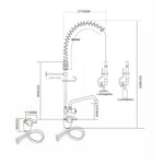 Mini Single Hole Deck Mount Dual Temperature High-Pressure Pre-Rinse Faucet with 8" Swing Nozzle Chrome Plated Brass - 6801A08