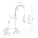 Mini Single Hole Deck Mount Dual Temperature High-Pressure Pre-Rinse Faucet Chrome Plated Brass - 6801A