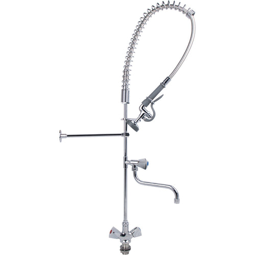 Standard Pre Rinser with Compression Cartridge and Rotary Handle & 12" Swing Nozzle Chrome Plated Brass - 6902A12