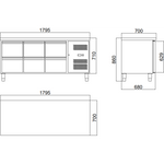 Commercial Refrigerated Counter 6 drawers Depth 700mm - 6DRG31V