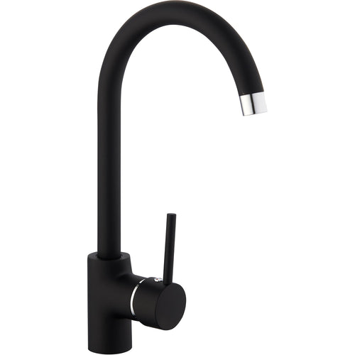 Kitchen Mixer Tap with Stainless Steel Spout Single Lever Black - 70000065