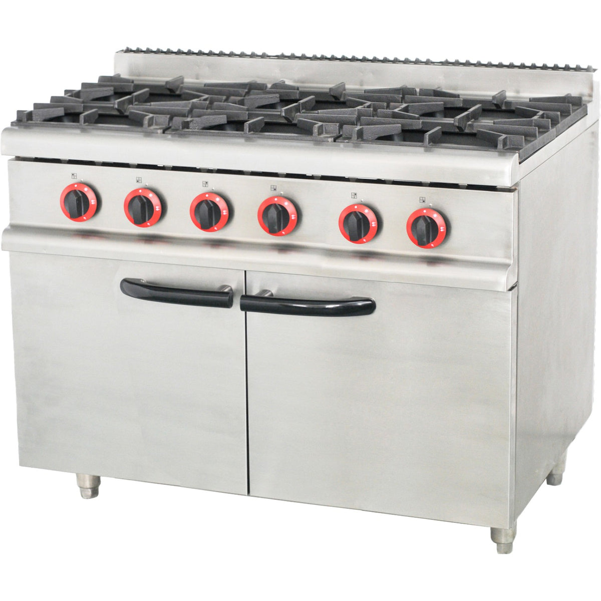 Commercial Gas Range with Cabinet 6 Burners 24kW 1050x700x900mm - 70QA6MS