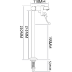 Pedestal Glass filler Faucet Deck mount 260mm Stainless steel - 8P01