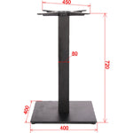 Black Cast Iron Table base Square 400mm Standard height - A037A
