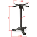 Black Cast Iron Table Base Tri-Leg 500x720mm - A081
