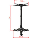 Black Cast Iron Table Base Tri-Leg 470x720mm - A082