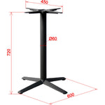 Black Cast Iron Table base 600mm Standard height - A144