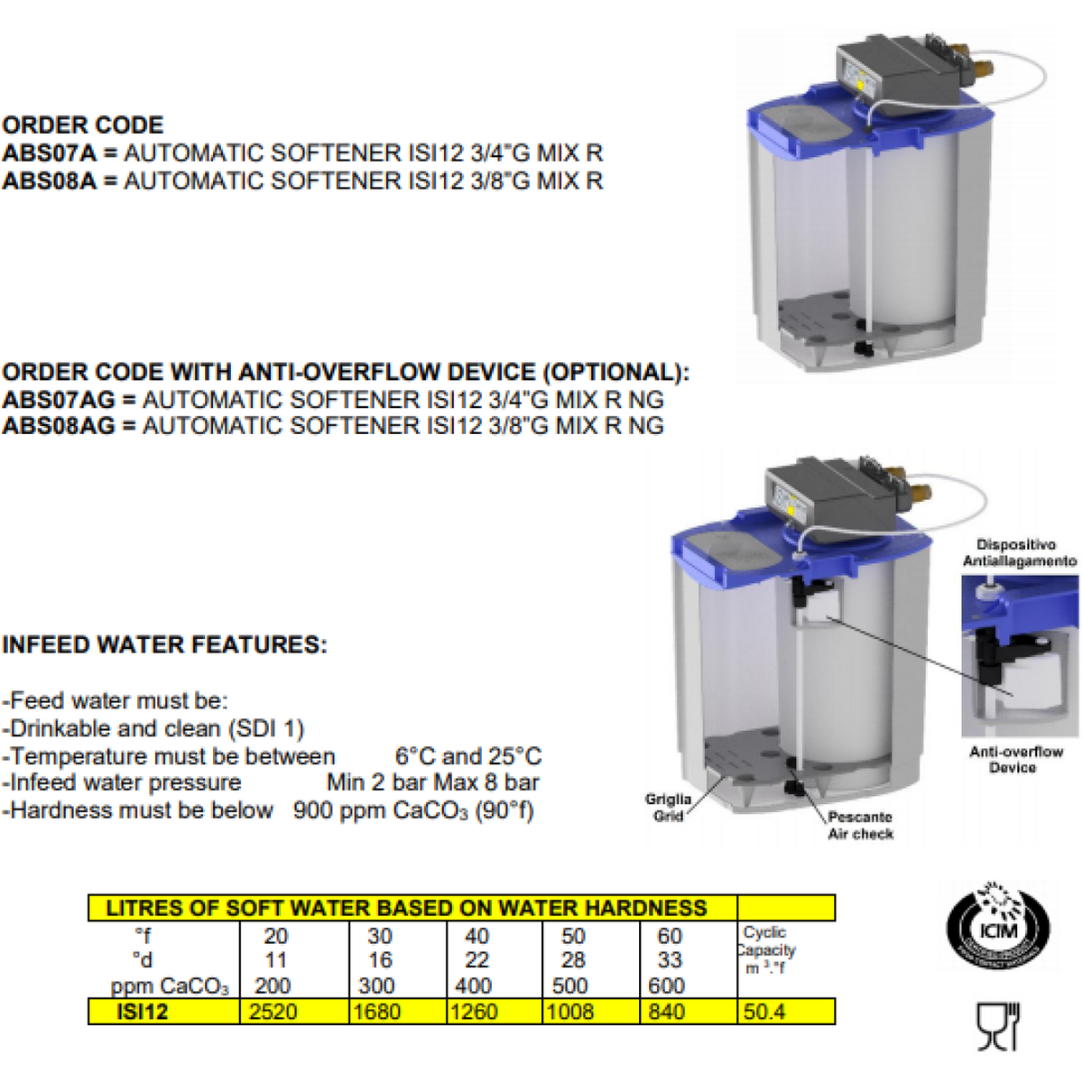 Commercial Automatic Water Softener Chronometric ISI Vessel 12 Litres - ABS07AG