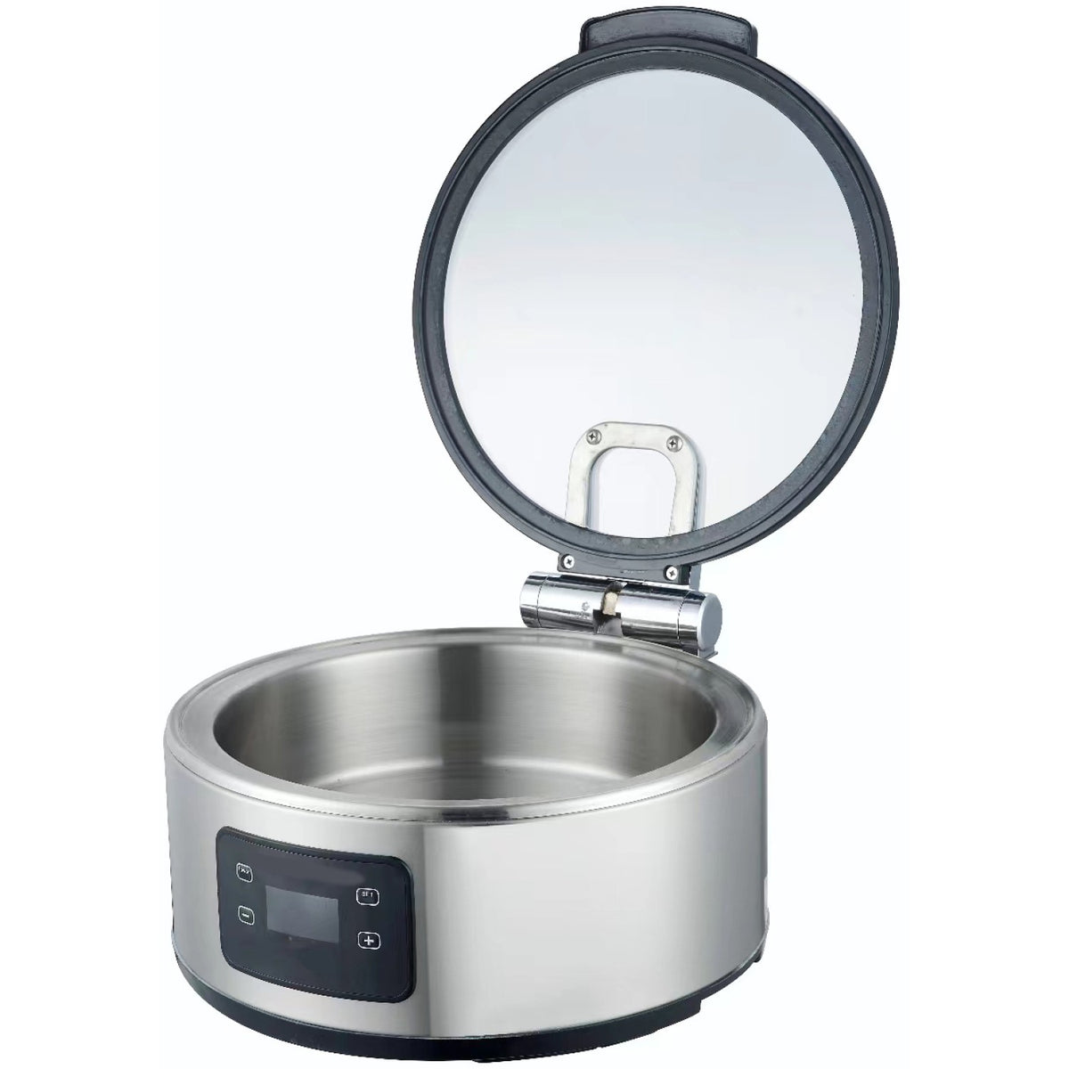 Chafing Dish Electric heating Round Glass lid Stainless steel 6 litres - ACFD6L01