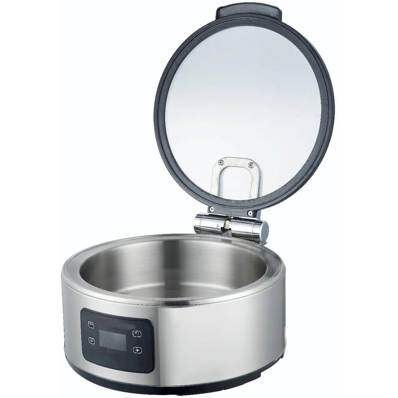 Chafing Dish Electric heating Round Glass lid Stainless steel 6 litres - ACFD6L01