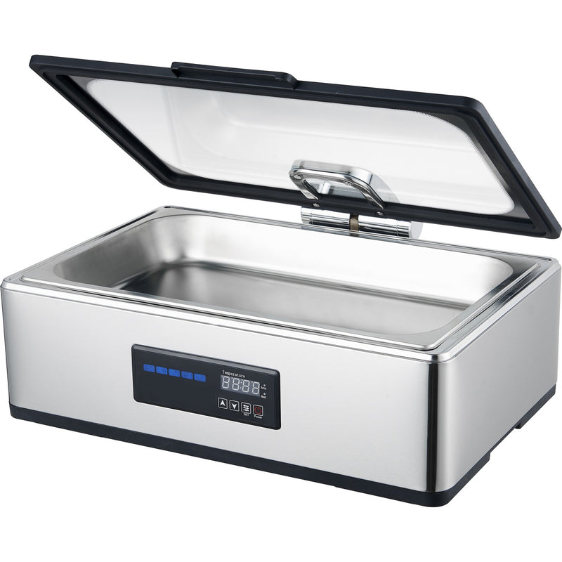 Chafing Dish Electric heating Glass lid Stainless steel 9 litres - ACFD9L02