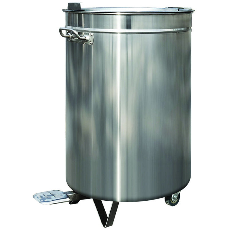 Professional Waste bin Stainless steel Wheels Pedal 60 litres - AD5903