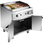 Professional Gas Griddle with Cabinet Base 9.2kW Smooth/Ribbed 700mm Depth - ADX706