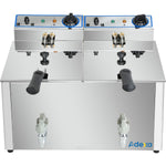 Commercial Electric Deep Fryer Countertop Double Tank 2x10 Litres 530x490x360mm - AFR008