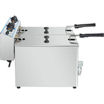 Commercial Electric Deep Fryer Countertop Double Tank 2x10 Litres 530x490x360mm - AFR008